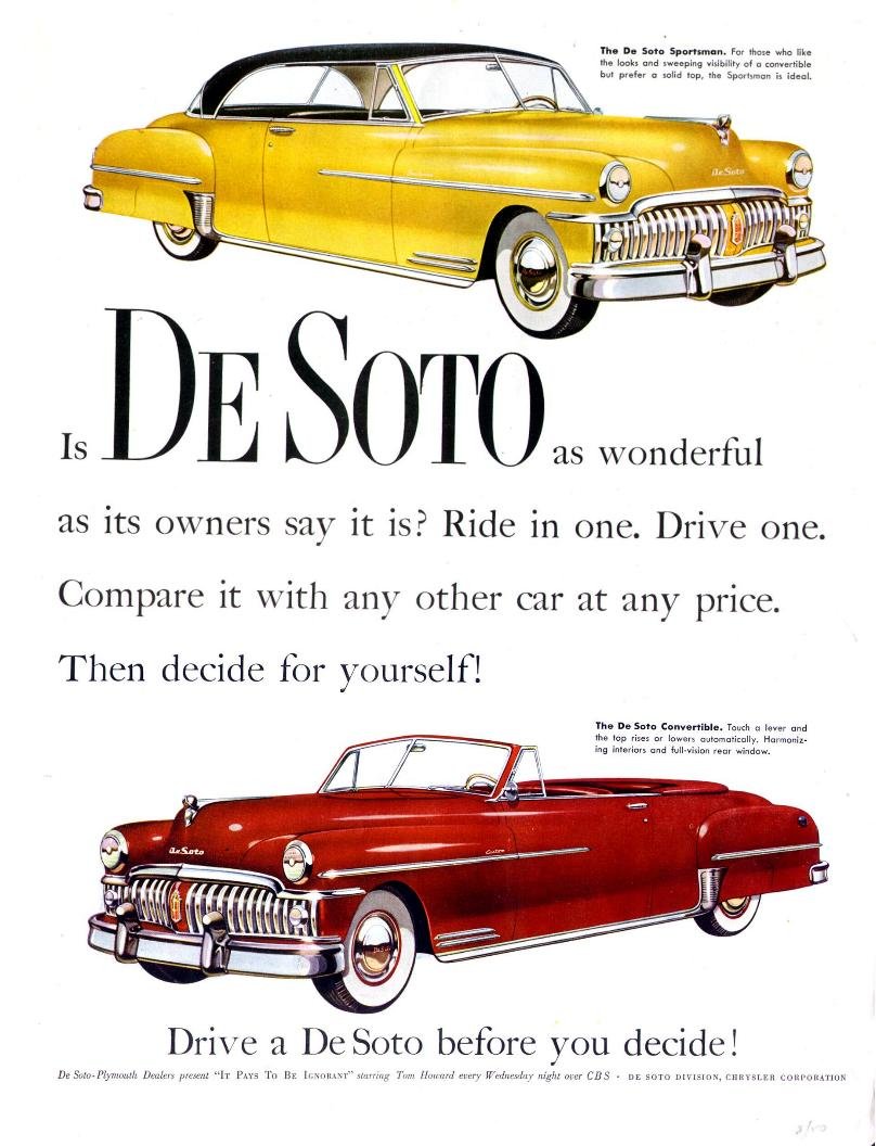 1950 DeSoto Auto Advertising